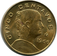 5 CENTAVOS 1966 MEXICO UNC Coin #M10310.U.A - Mexico