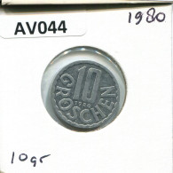 10 GROSCHEN 1980 AUSTRIA Moneda #AV044.E.A - Oesterreich