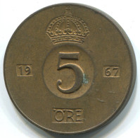 5 ORE 1967 SCHWEDEN SWEDEN Münze #WW1092.D.A - Zweden