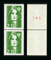 FRANCE - BICENTENAIRE BRIAT 2.10 - YT 2627 Et 2627a ** - TIMBRES DE ROULETTE EN PAIRE AVEC NUMERO ROUGE NEUFS ** - 1989-1996 Marianna Del Bicentenario