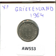 50 LEPTA 1964 GRECIA GREECE Moneda #AW553.E.A - Griekenland