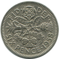 SIXPENCE 1958 UK GREAT BRITAIN Coin #AG962.1.U.A - H. 6 Pence