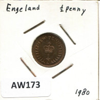 HALF PENNY 1980 UK GREAT BRITAIN Coin #AW173.U.A - 1/2 Penny & 1/2 New Penny