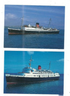 2 POSTCARDS SHIPPING  FERRY  ISLE OF MAN STEAMPACKET CO   BEN-MY-CHREE AND TYNWALD - Embarcaciones