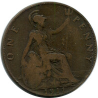 PENNY 1911 UK GROßBRITANNIEN GREAT BRITAIN Münze #AZ701.D.A - D. 1 Penny