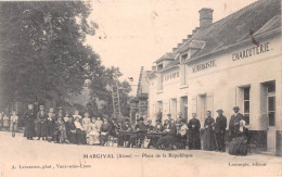 MARGIVAL (Aisne) - Place De La République - Lecompte Aubergiste, Charcuterie - Voyagé 1904 (2 Scans) - Altri & Non Classificati