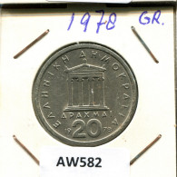 20 DRACHMES 1978 GREECE Coin #AW582.U.A - Griekenland