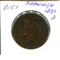 10 CENTIMES 1871 A FRANCIA FRANCE Moneda #AN071.E.A - 10 Centimes