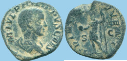 PHILIP II CAESAR AE DUPONDIUS PHILIP II STANDING LEFT 13.4g/27mm #ANC13556.79.D.A - The Military Crisis (235 AD Tot 284 AD)