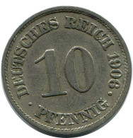 10 PFENNIG 1906 A DEUTSCHLAND Münze GERMANY #DB290.D.A - 10 Pfennig