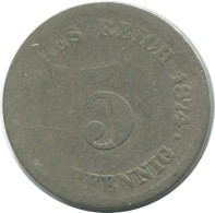 5 PFENNIG 1874 E ALEMANIA Moneda GERMANY #AE652.E.A - 5 Pfennig