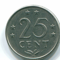 25 CENTS 1971 NIEDERLÄNDISCHE ANTILLEN Nickel Koloniale Münze #S11496.D.A - Niederländische Antillen