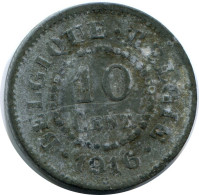 10 CENTIMES 1916 BÉLGICA BELGIUM Moneda #AW969.E.A - 10 Cent