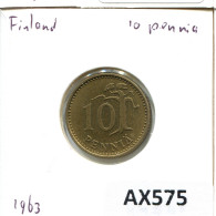10 PENNYA 1963 FINLANDE FINLAND Pièce #AX575.F.A - Finlandia