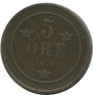 5 ORE 1874 SCHWEDEN SWEDEN Münze #AC568.2.D.A - Schweden