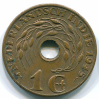 1 CENT 1945 S NIEDERLANDE OSTINDIEN INDONESISCH Koloniale Münze #S10325.D.A - Nederlands-Indië