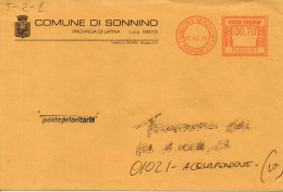 Stemma Comune Di Sonnino (Provincia Di Latina) Su Busta Tipo 2 Anno 2013 - Enveloppes