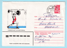 USSR 1979.0913. Summer Olympics 1980, Weight-lifting. Prestamped Cover, Used - 1970-79