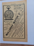 Ancienne Publicité Horlogerie MALLERAY WATCH VAL DE TAVANNES   Suisse 1914 - Suiza