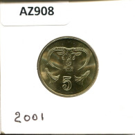 5 CENTS 2001 CYPRUS Coin #AZ908.U.A - Chypre