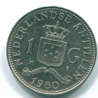 1 GULDEN 1980 ANTILLAS NEERLANDESAS Nickel Colonial Moneda #S12037.E.A - Antillas Neerlandesas