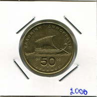50 DRACHMES 2000 GREECE Coin #AK461.U.A - Grecia