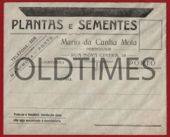 PORTUGAL - PORTO - PLANTAS E SEMENTES - MARIO DA CUNHA MOTA - HORTICULTOR - ENVELOPE - Reclame