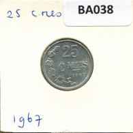 25 CENTIMES 1967 LUXEMBOURG Pièce #BA038.F.A - Luxemburgo