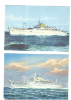 2 POSTCARDS SHIPPING   PUBL BY THE SHIPPING LINE LLOYD TRIESTINO M/N EUROPA AND M/V ASIA - Passagiersschepen