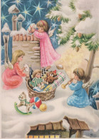 ANGELO Buon Anno Natale Vintage Cartolina CPSM #PAH510.A - Anges