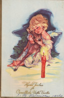 ENGEL WEIHNACHTSFERIEN Feiern & Feste Vintage Ansichtskarte Postkarte CPSM #PAH153.A - Angeli