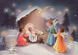 ANGEL CHRISTMAS Holidays Vintage Postcard CPSMPF #PAG748.A - Angels