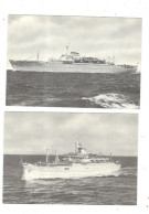 2 POSTCARDS SHIPPING   PUBL BY THE SHIPPING LINE LLOYD TRIESTINO S/S AFRICA AND MV ASIA - Paquebote