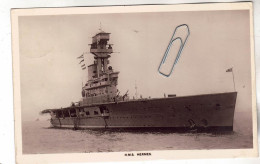 CPA MARINE NAVIRE DE GUERRE PORTE-AVIONS ANGLAIS HMS H.M.S. HERMES - Warships