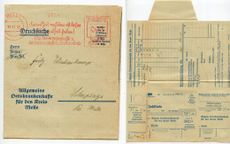 Germany 1939 3pf. Meter W/ Slogan - Folded Zahlkarte; Allgemeinen Ortskrankenkasse Für Den Kreis Melle - Maschinenstempel (EMA)