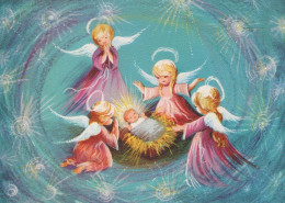 ANGELO Buon Anno Natale Vintage Cartolina CPSM #PAS771.A - Angeli