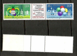 GERMAN DEMOCRATIC REPUBLIC   Scott # 1933-4a** MINT NH STRIP Of 2 + LABEL (CONDITION AS PER SCAN) (LG-1752) - Unused Stamps