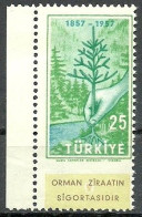 Turkey; 1957 Centenary Of The Instruction Of Forestry In Turkey ERROR "Partially Imperf." - Nuevos