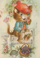 CAT KITTY Animals Vintage Postcard CPSM #PAM251.A - Katten