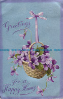 R031176 Greetings For A Happy Xmas. Flowers In Basket. Davidson Bros - Wereld