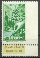 Turkey; 1957 Centenary Of The Instruction Of Forestry In Turkey ERROR "Imperf. Edge" - Nuevos