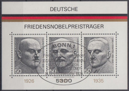 Deutschland Block 11 - Deutsche Friedensnobelpreisträger - Used Stamps