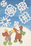 Feliz Año Navidad NIÑOS Vintage Tarjeta Postal CPSM #PAY815.A - Nouvel An