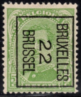 Typo 60B (BRUXELLES 22 BRUSSEL) - O/used - Sobreimpresos 1922-26 (Alberto I)