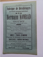 Ancienne Publicité Horlogerie HERMANN KONRAD COURT Jura Bernois  Suisse 1914 - Switzerland