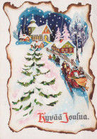 Feliz Año Navidad CABALLO IGLESIA Vintage Tarjeta Postal CPSM #PAY300.A - Nouvel An