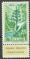 Turkey; 1957 Centenary Of The Instruction Of Forestry In Turkey "Pleat ERROR" - Nuovi