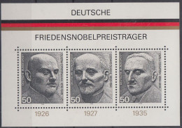 Deutschland Block 11 - Deutsche Friedensnobelpreisträger - Unused Stamps