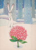Neujahr Weihnachten KANINCHEN Vintage Ansichtskarte Postkarte CPSM #PAV266.A - New Year