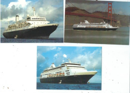 3 POSTCARDS SHIPPING   PUBL BY SIMPLON  POSTCARDS  RYNDAM, NIEW AMSTERDAM , STATENDAM  HOLLAND AMERCIA LINE - Steamers